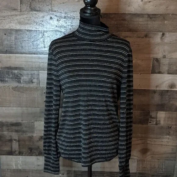 J Crew Metallic Turtleneck XL - Picture 2 of 6
